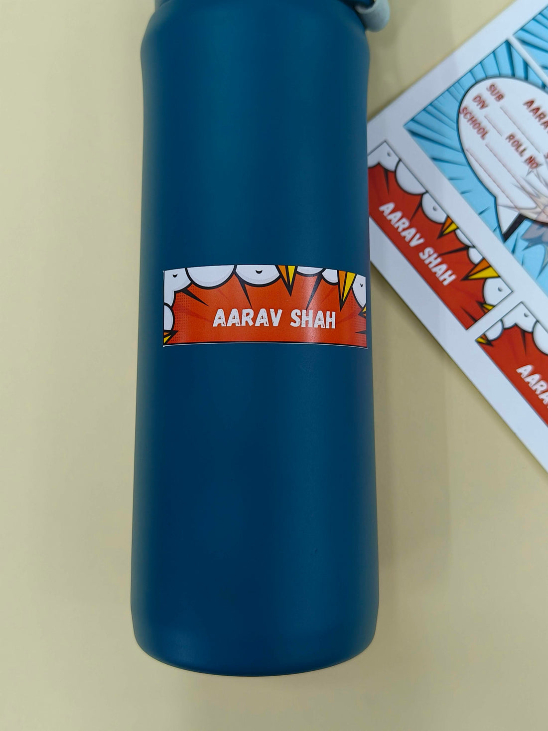 Personalized School Lables and Name Stickers | Comic Theme School Lables and Name Stickers | Custome Waterproof Name Label for Books, Notebooks, Water Bottles, Tiffins, Stationery, 27 Pieces