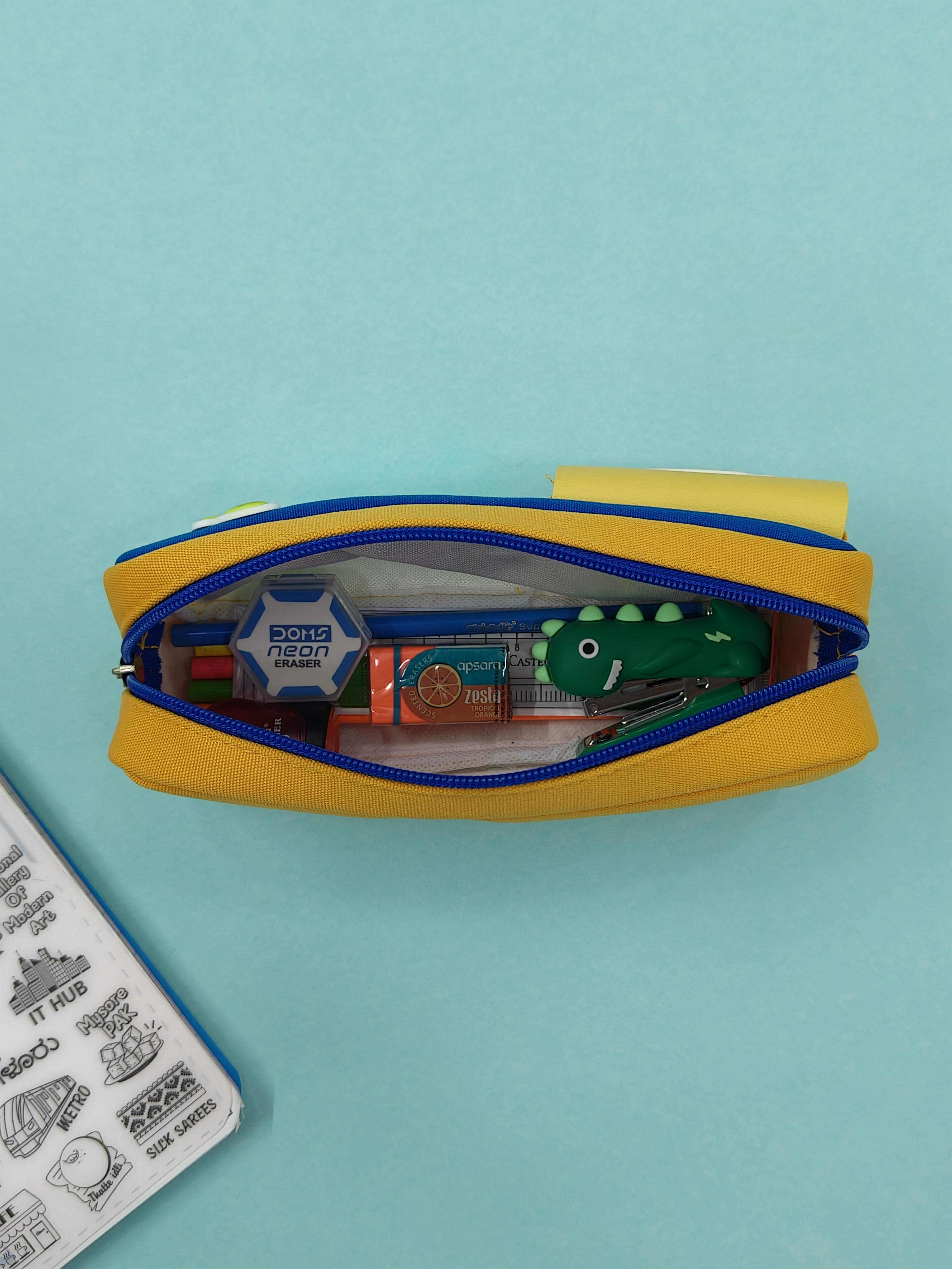 Cute Pencil Box for Girls & Boys | Unisex Pencil Pouch for School Kids | Zipper Pencil Case for Children | 3 Section Cherry Pencil Box for Kids