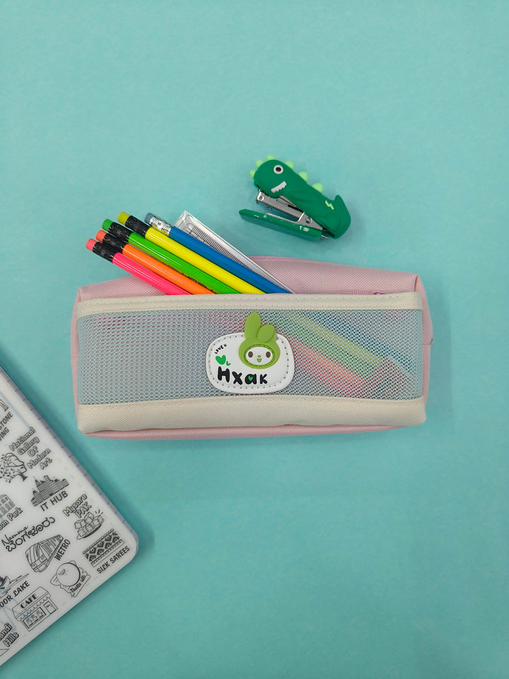 Large Capacity Pencil Bag | Pencil Pouch With Zipper | Closure Portable Makeup Pouch | Canvas Case | Cute Stationery Bag For Students Girls Adults Office 2 Compartments
