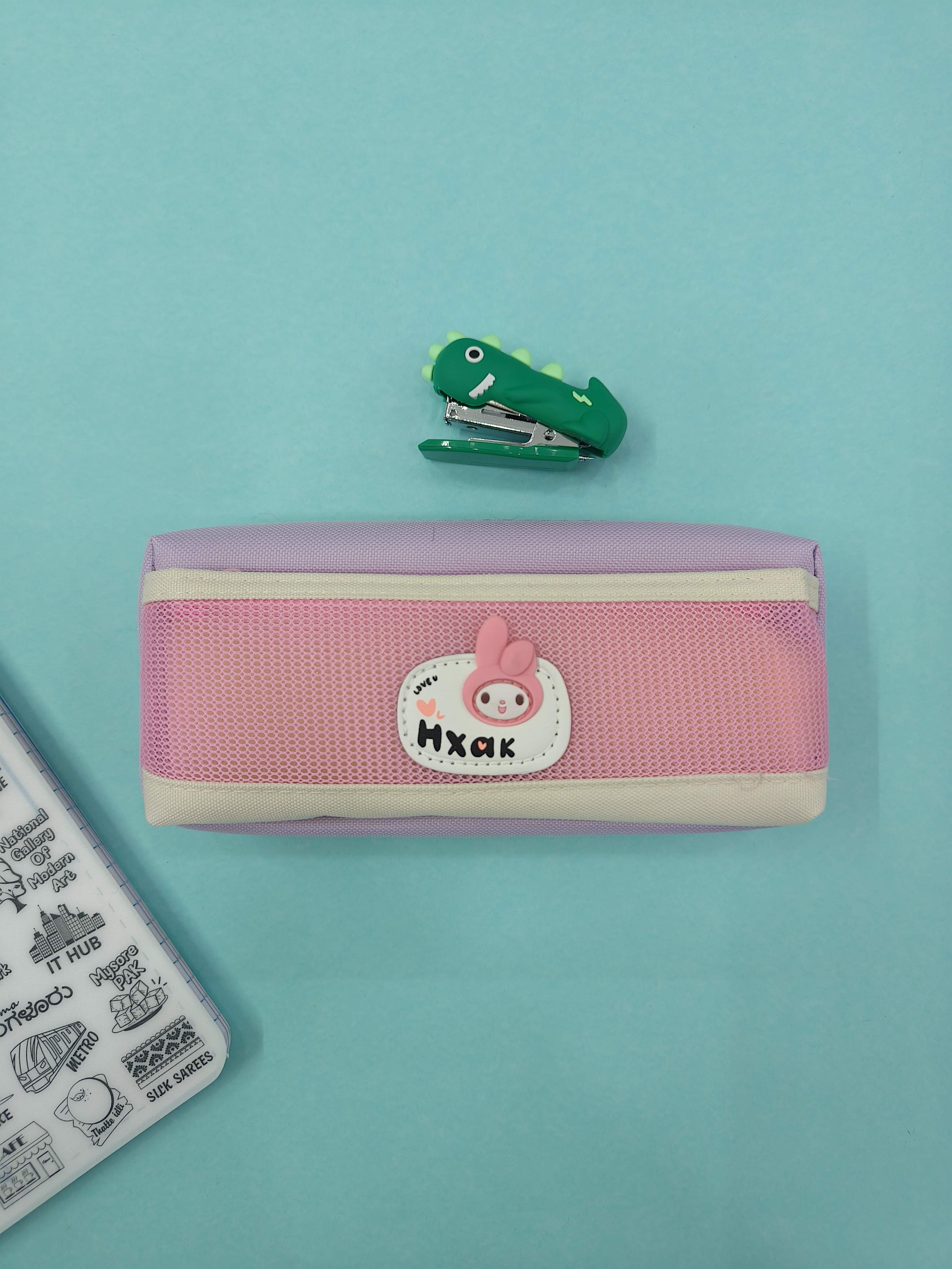Large Capacity Pencil Bag | Pencil Pouch With Zipper | Closure Portable Makeup Pouch | Canvas Case | Cute Stationery Bag For Students Girls Adults Office 2 Compartments