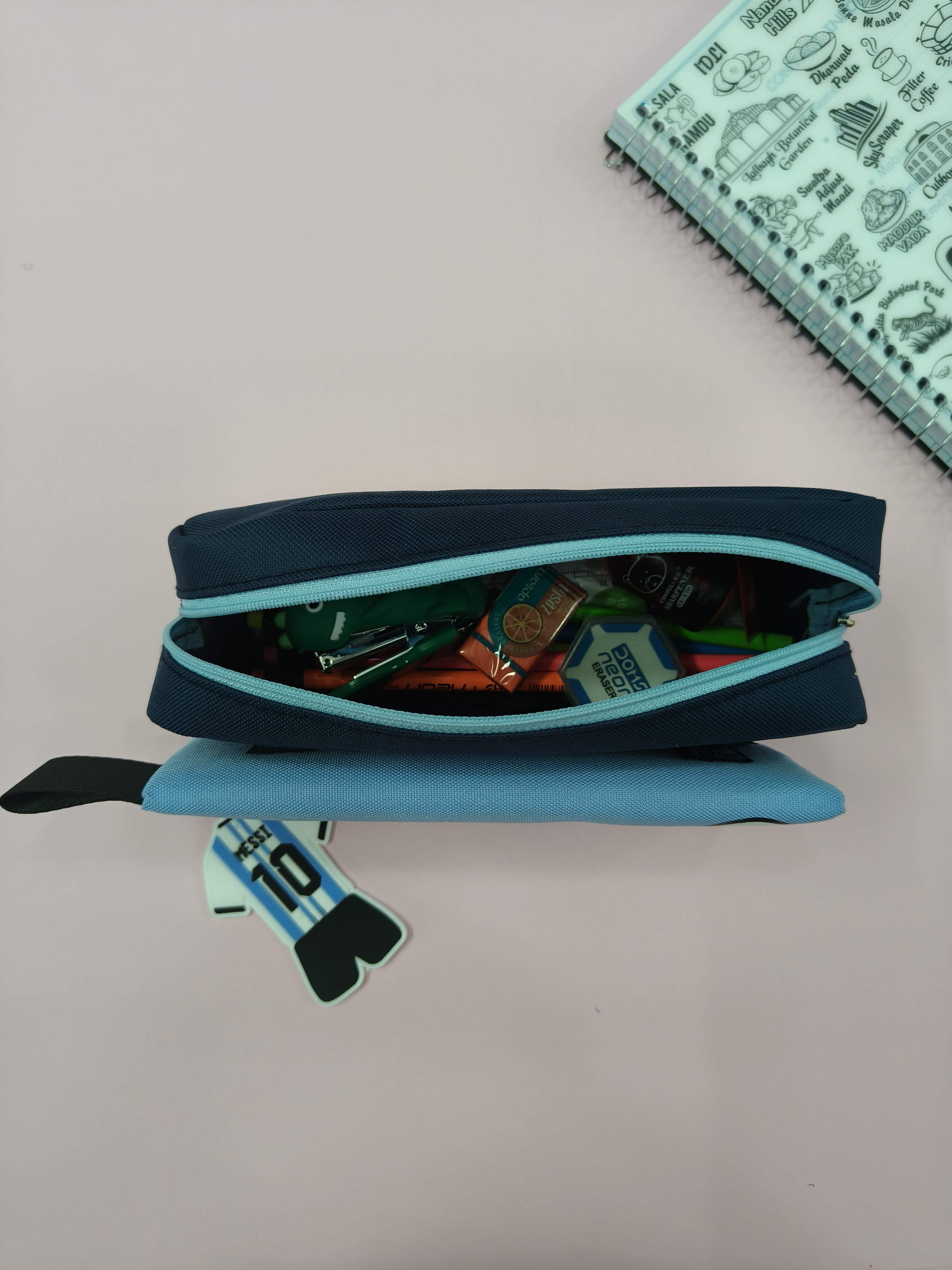 Large Capacity Football Theme Pencil Pouch with Football Theme Keychain | Pencil Pouch for Boys & Girls | Large | Stationary Organizer | Pen Case | School | Kids | College | Students | Gifts