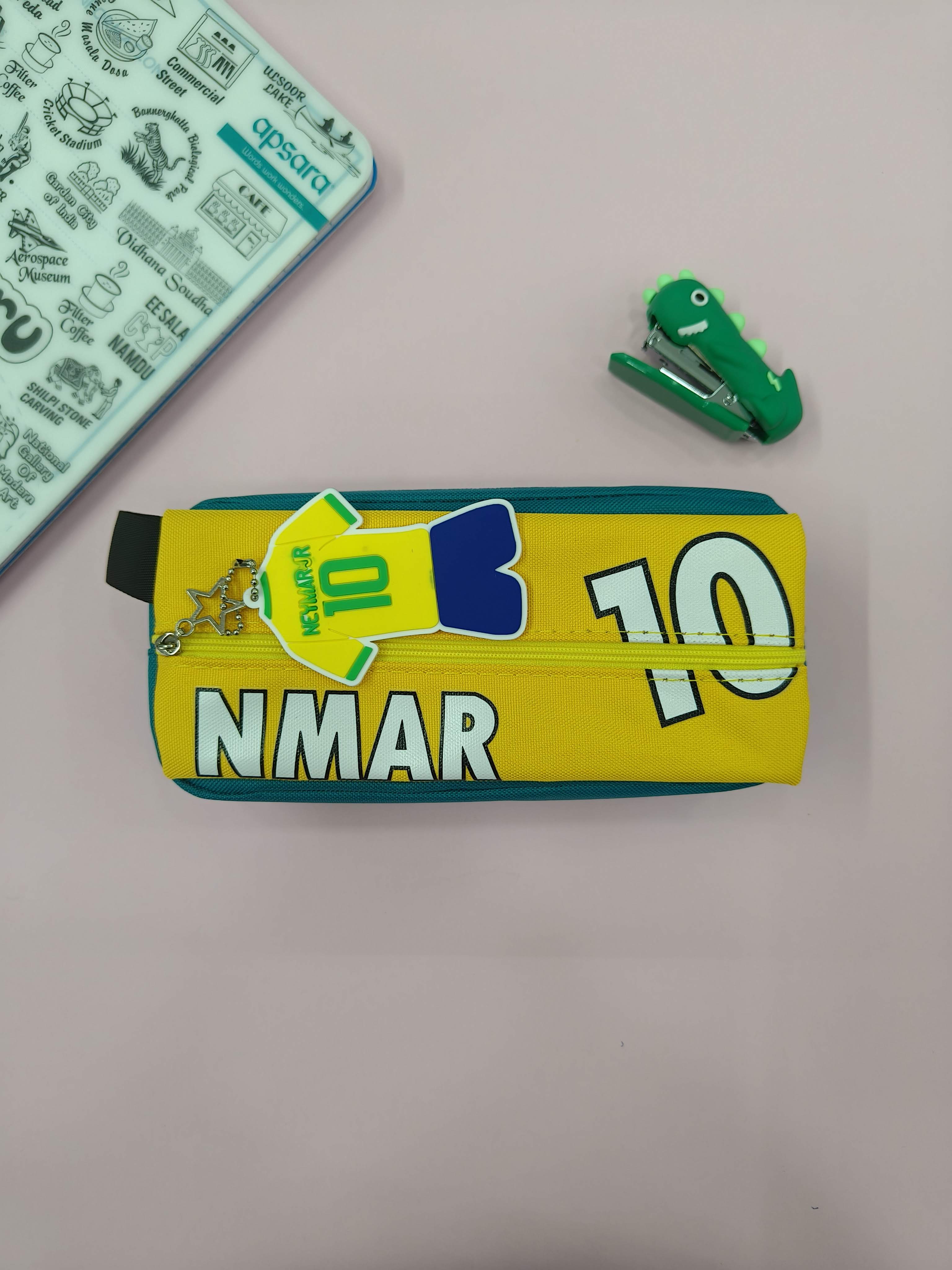 Large Capacity Football Theme Pencil Pouch with Football Theme Keychain | Pencil Pouch for Boys & Girls | Large | Stationary Organizer | Pen Case | School | Kids | College | Students | Gifts