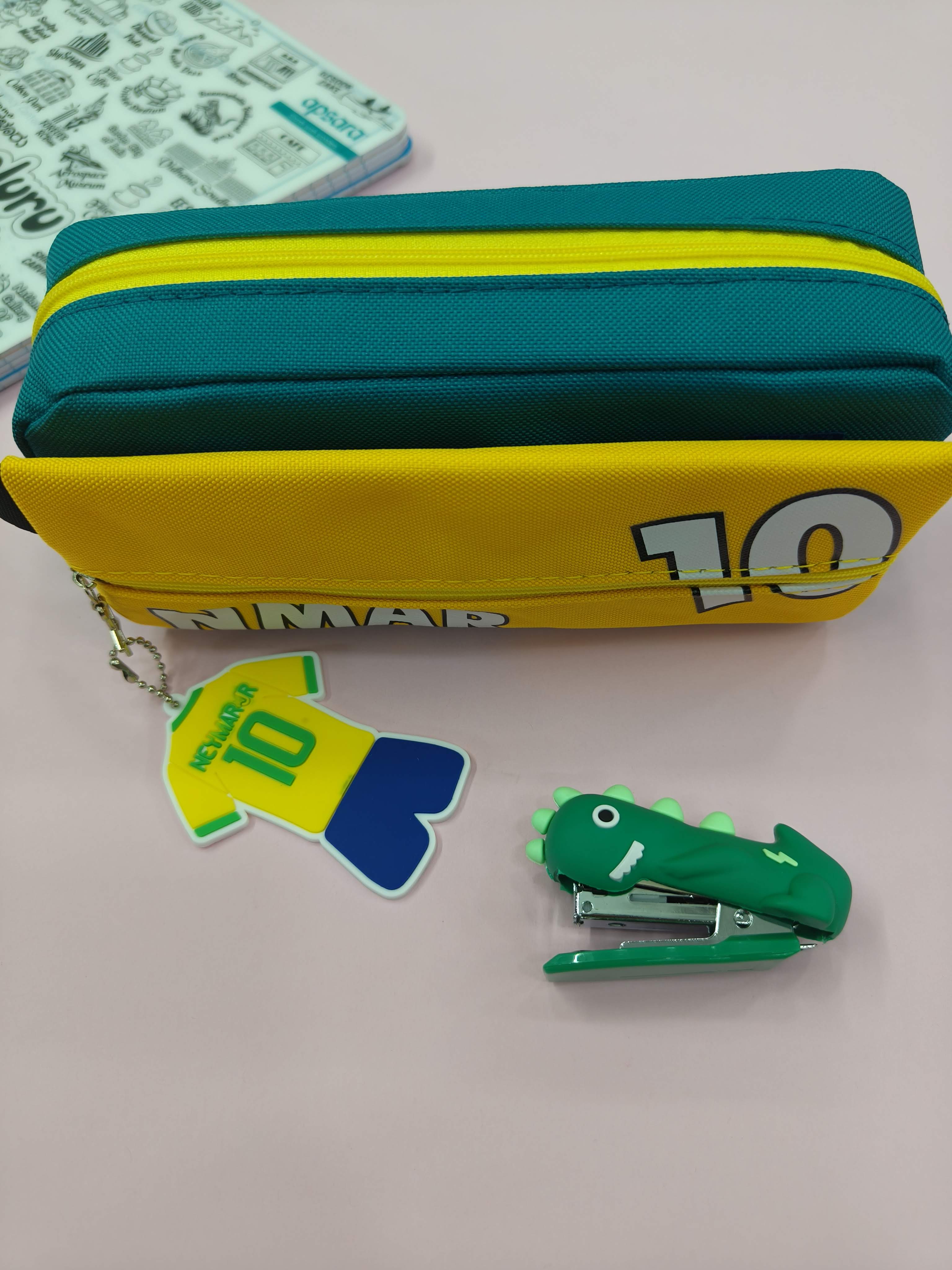 Large Capacity Football Theme Pencil Pouch with Football Theme Keychain | Pencil Pouch for Boys & Girls | Large | Stationary Organizer | Pen Case | School | Kids | College | Students | Gifts