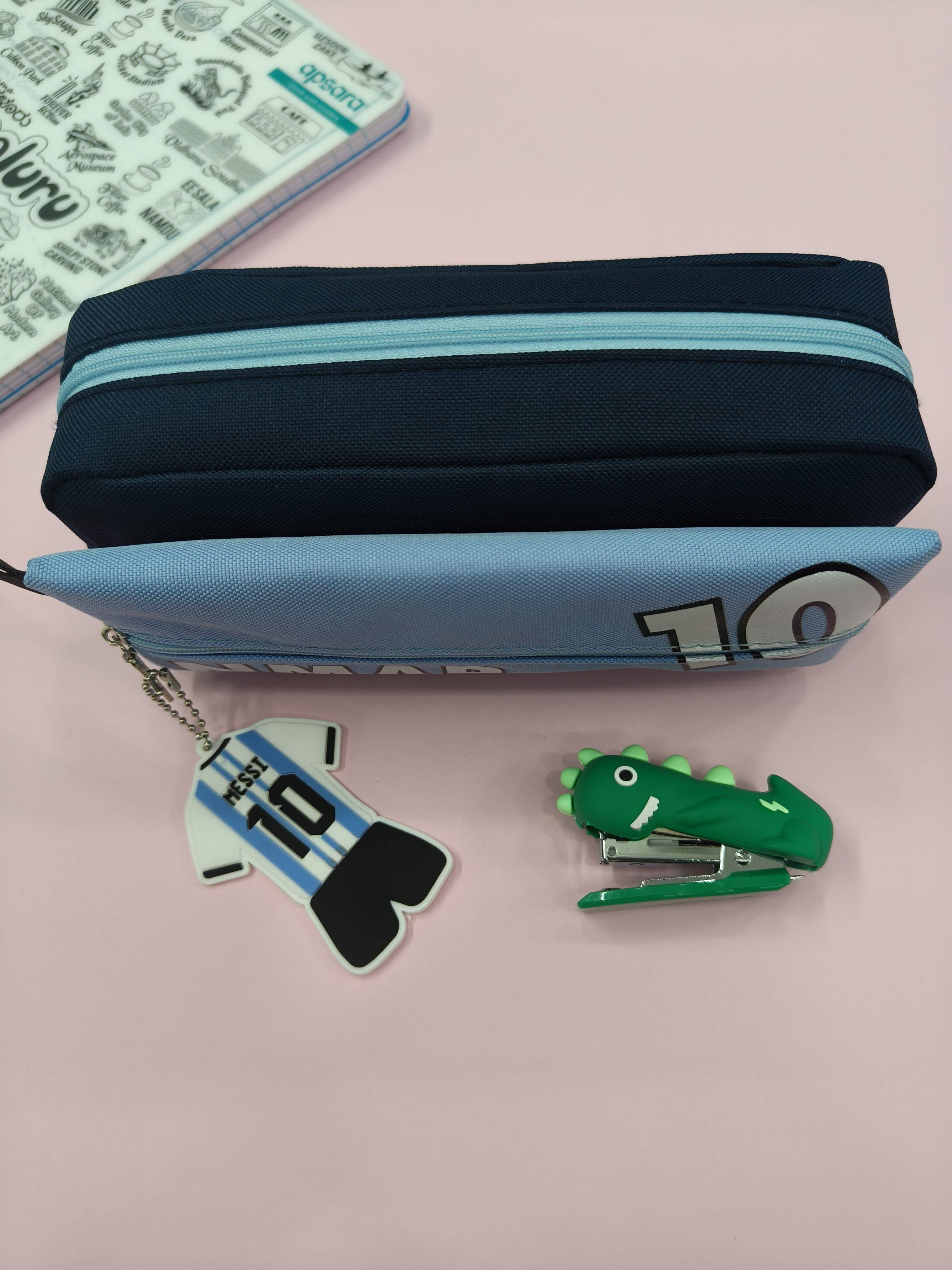 Large Capacity Football Theme Pencil Pouch with Football Theme Keychain | Pencil Pouch for Boys & Girls | Large | Stationary Organizer | Pen Case | School | Kids | College | Students | Gifts