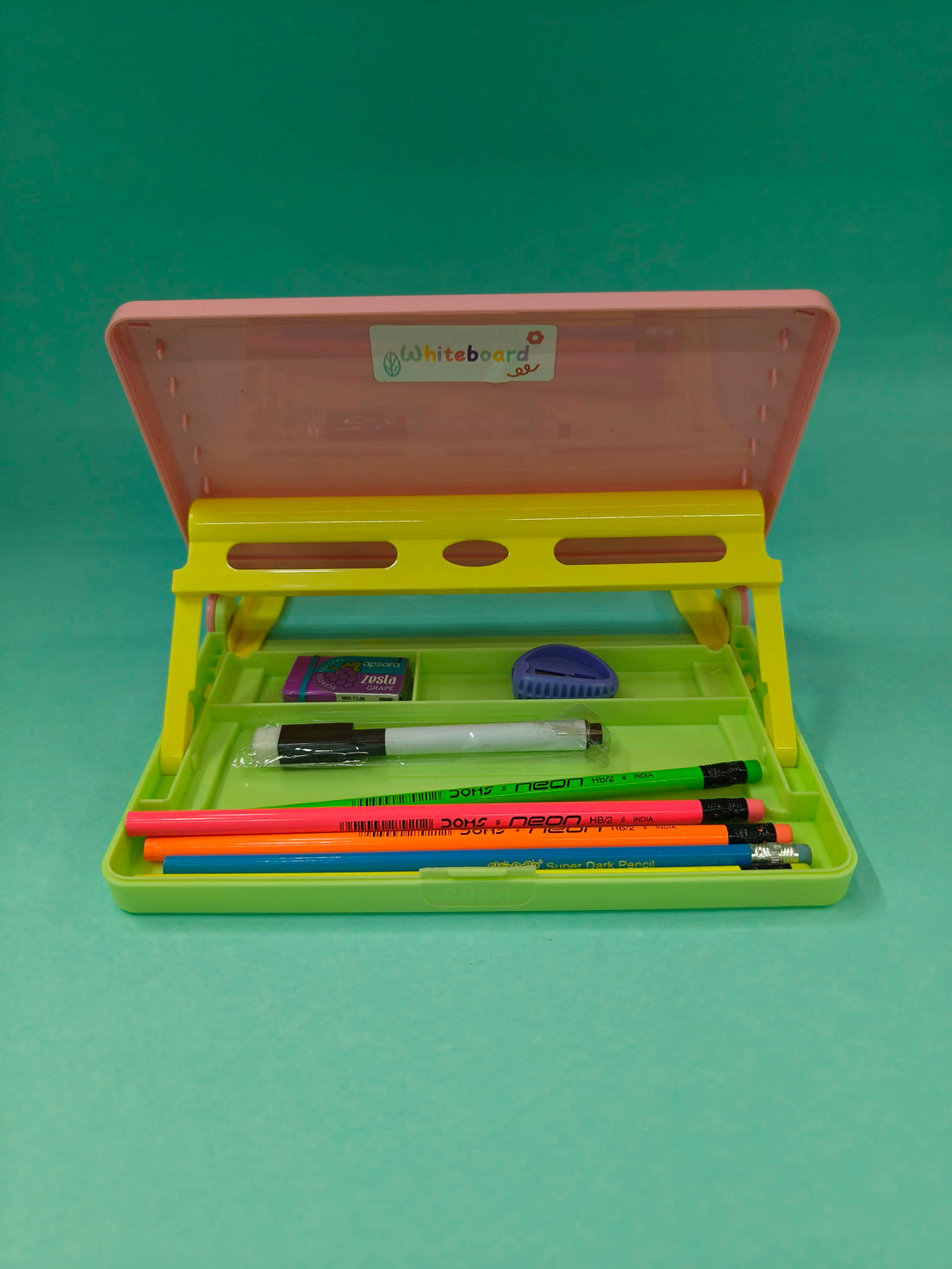 Pencil Box with Drawing Board and Book Stand | ABS Plastic Material | Portable Pencil Box with Book Stand