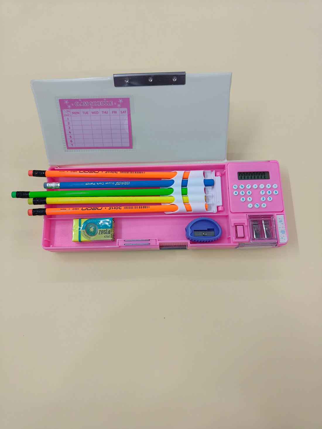 Multipurpose Magnetic Pencil Box for Kids | Compass with Calculator & Dual Sharpener for Girls & Boys
