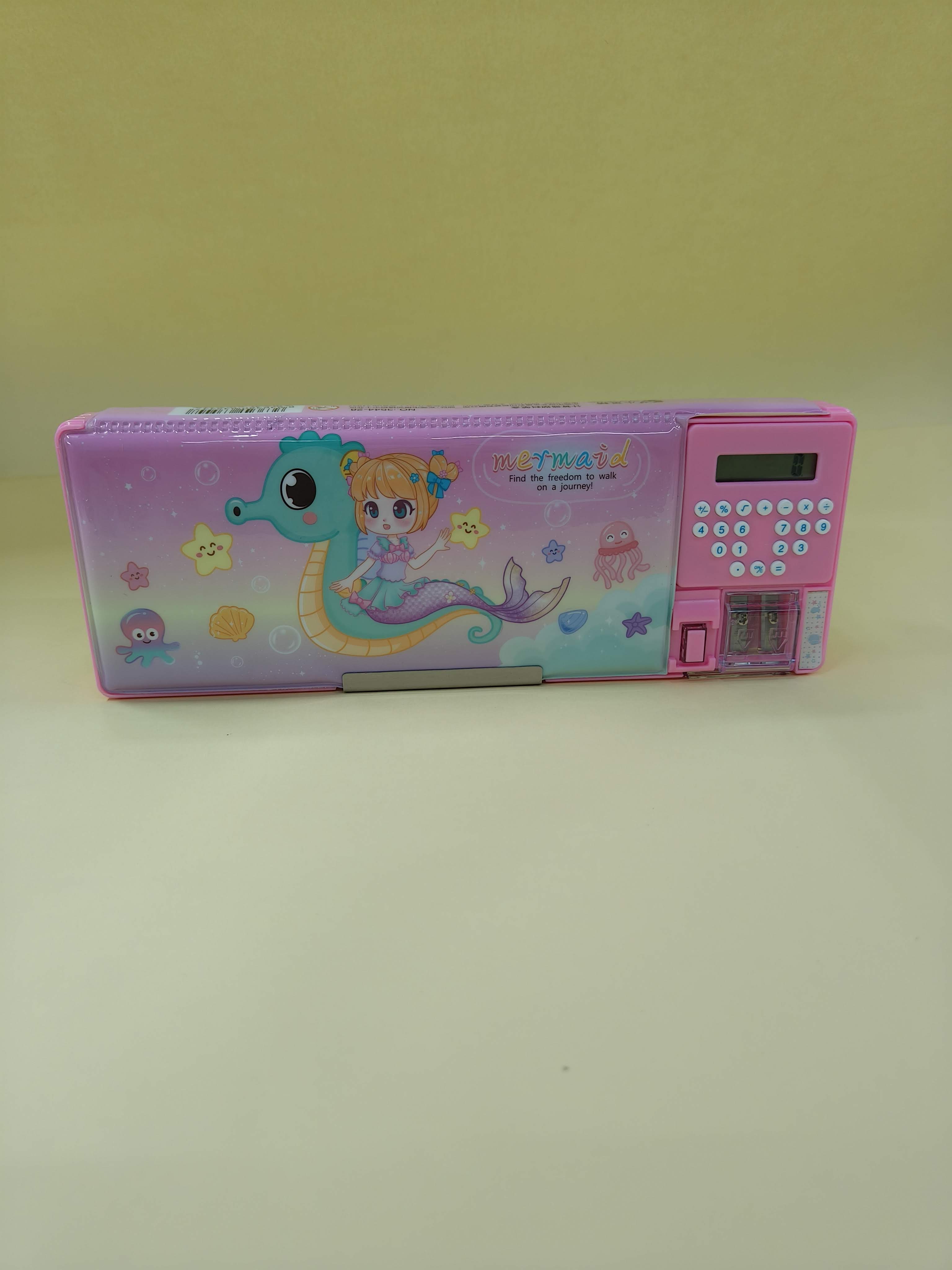 Multipurpose Magnetic Pencil Box for Kids | Compass with Calculator & Dual Sharpener for Girls & Boys