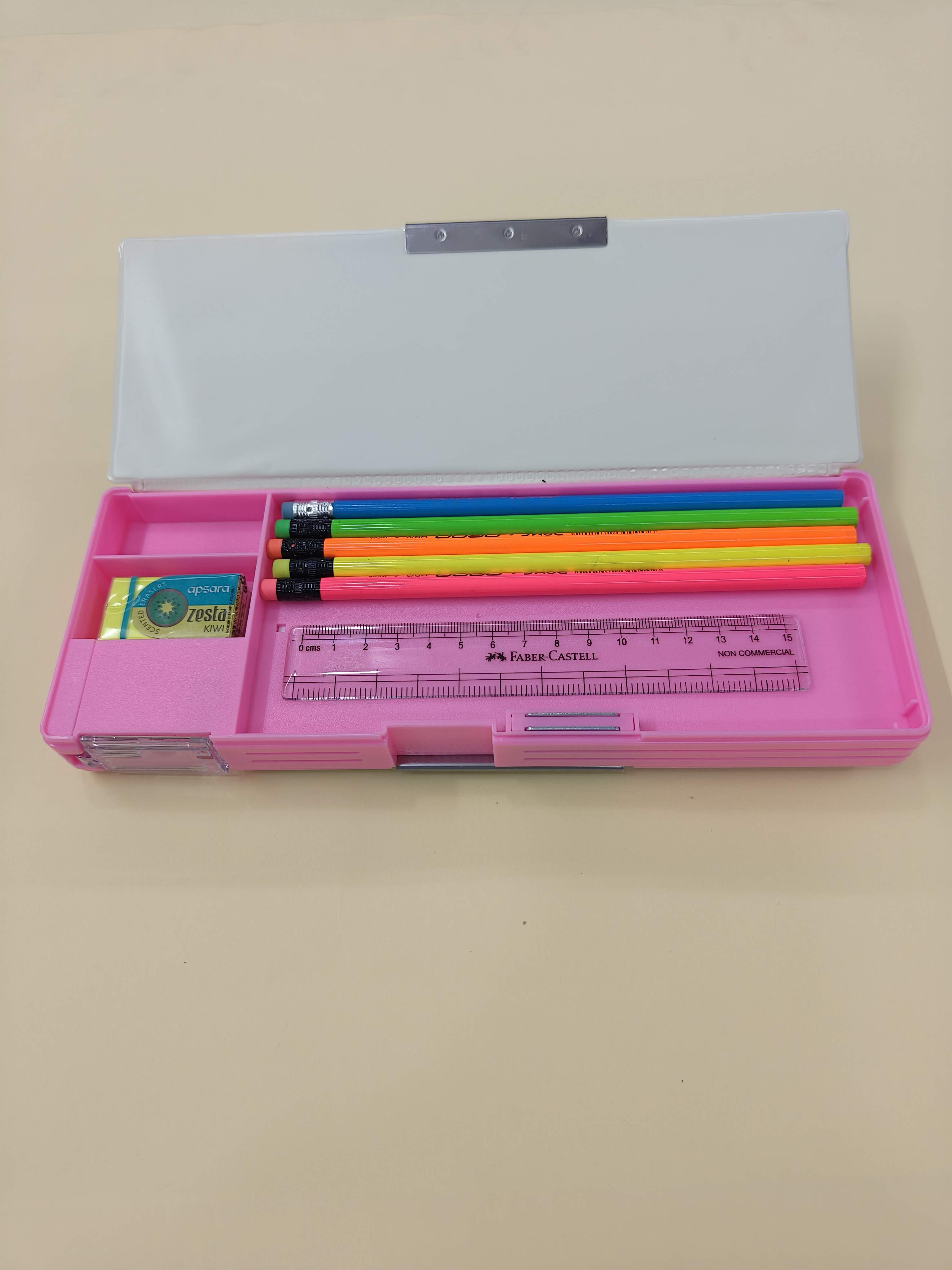 Multipurpose Magnetic Pencil Box for Kids | Compass with Calculator & Dual Sharpener for Girls & Boys