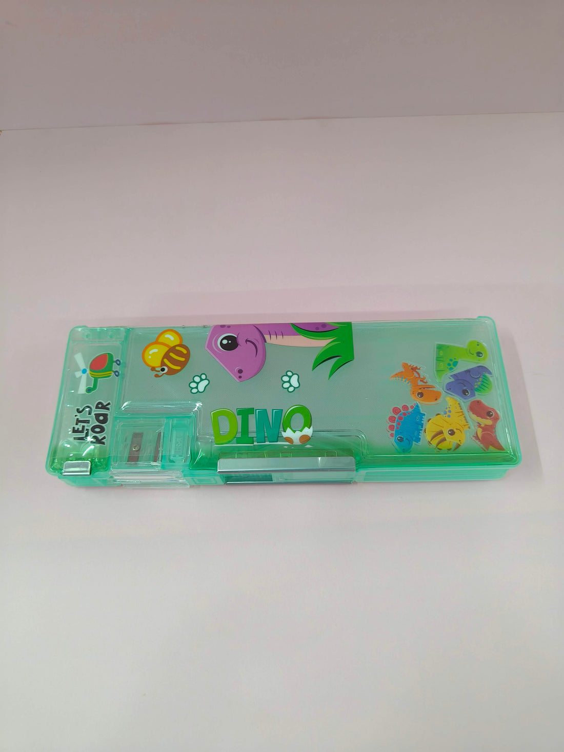 One-side Semi Transparent Magnatic Compass Box for Kids | Double Sided Magnetic Pencil Box for Kids | Stationery Storage Case with Sharpner for School Kids