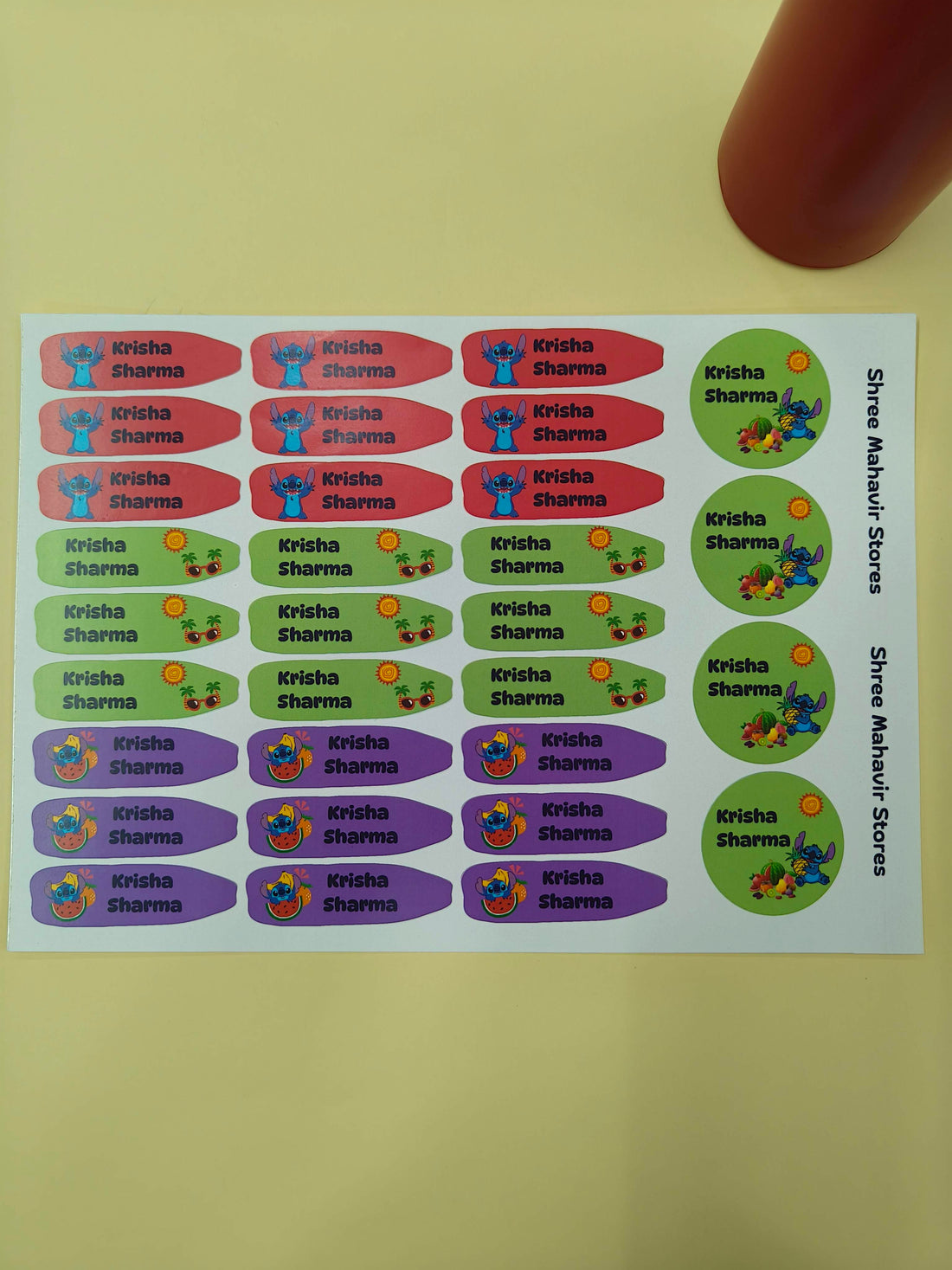 K to Y Personalized Waterproof Name Stickers for Kids | Waterproof Labels for School Notebooks, Lunch Box, Waterbottle, Stationery | Gift for Kids (Pack of 54) (Kuromi)