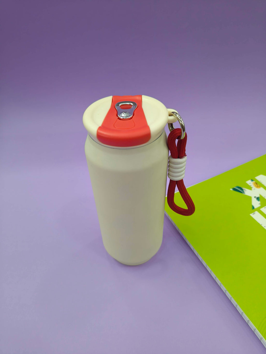 Stainless Steel Vacuum Insulated Can Bottle with Carry Rope Loop and Flip Lid | 500 ml Steel Bottle for Kids, Teens & Adults | Flip Top Steel Water Bottle