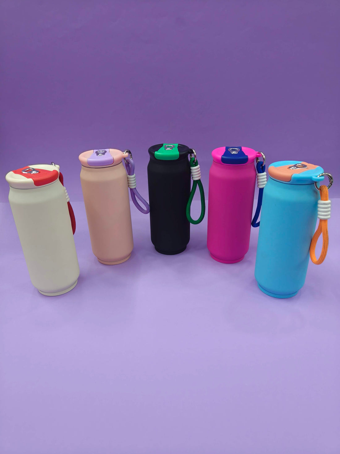 Stainless Steel Vacuum Insulated Can Bottle with Carry Rope Loop and Flip Lid | 500 ml Steel Bottle for Kids, Teens & Adults | Flip Top Steel Water Bottle