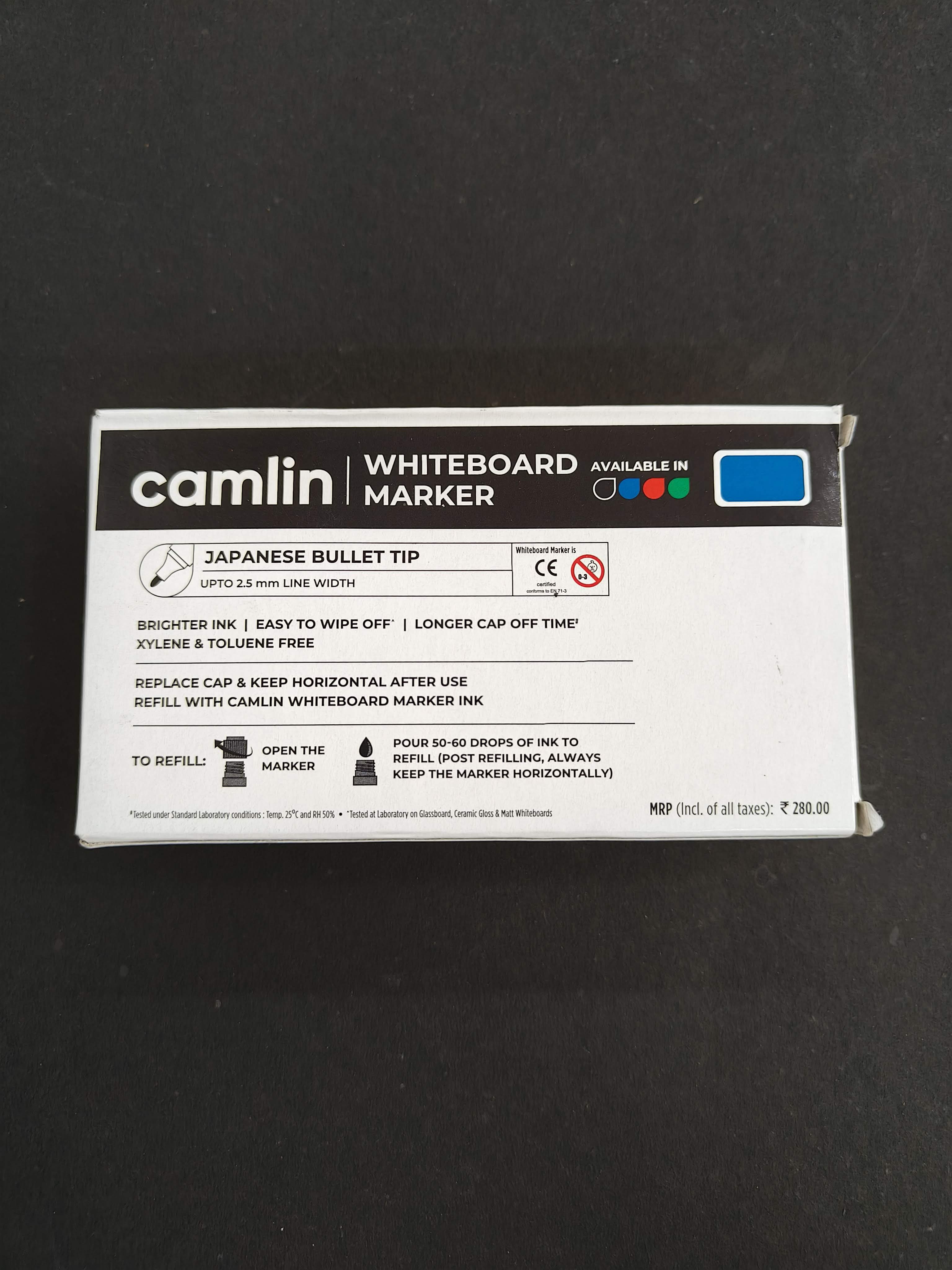 Camlin Kokuyo White Board Markers (Pack of 4 Markers - Blue, Black, Red and Green One each)