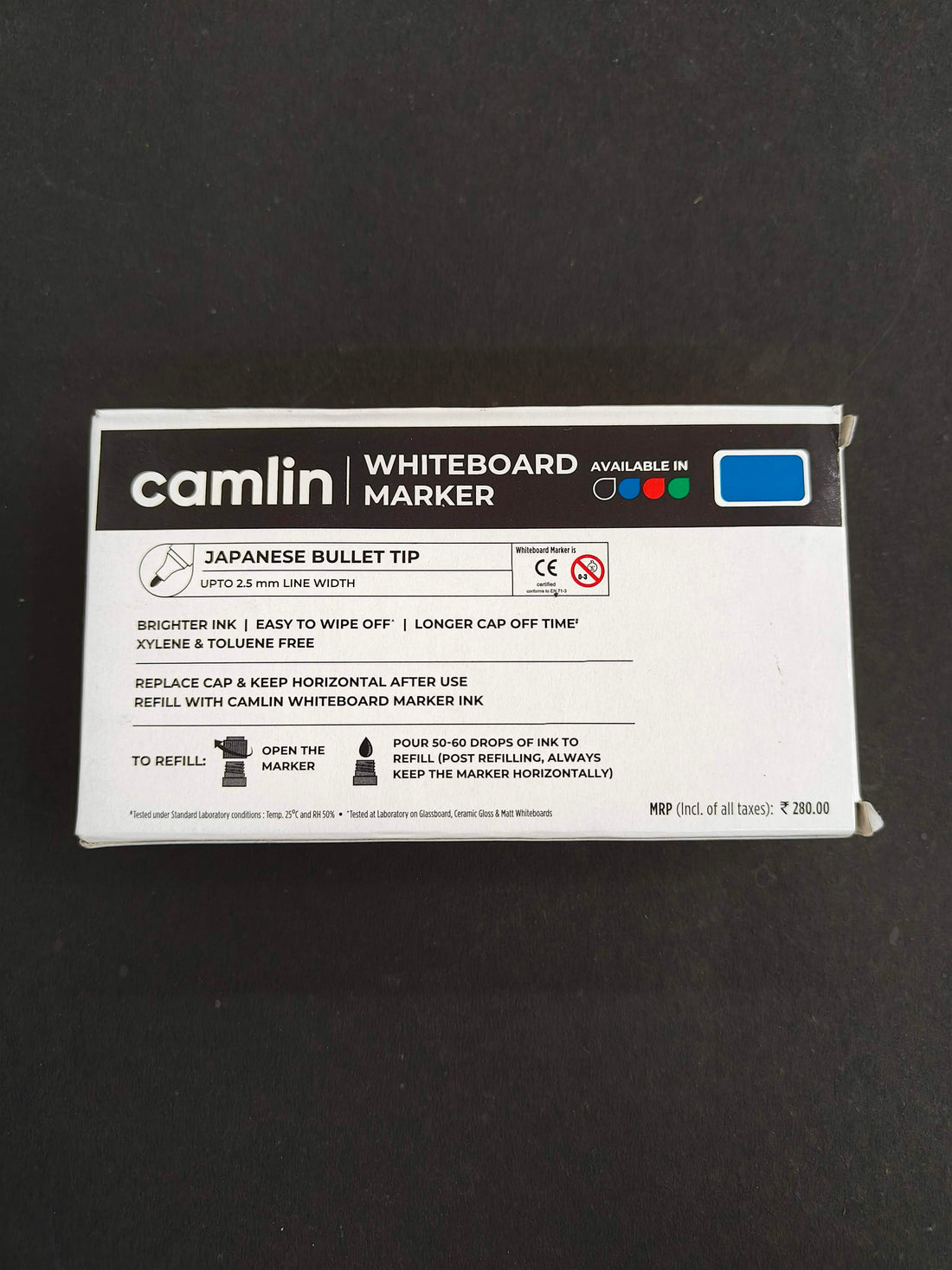 Camlin Kokuyo White Board Markers (Pack of 4 Markers - Blue, Black, Red and Green One each)