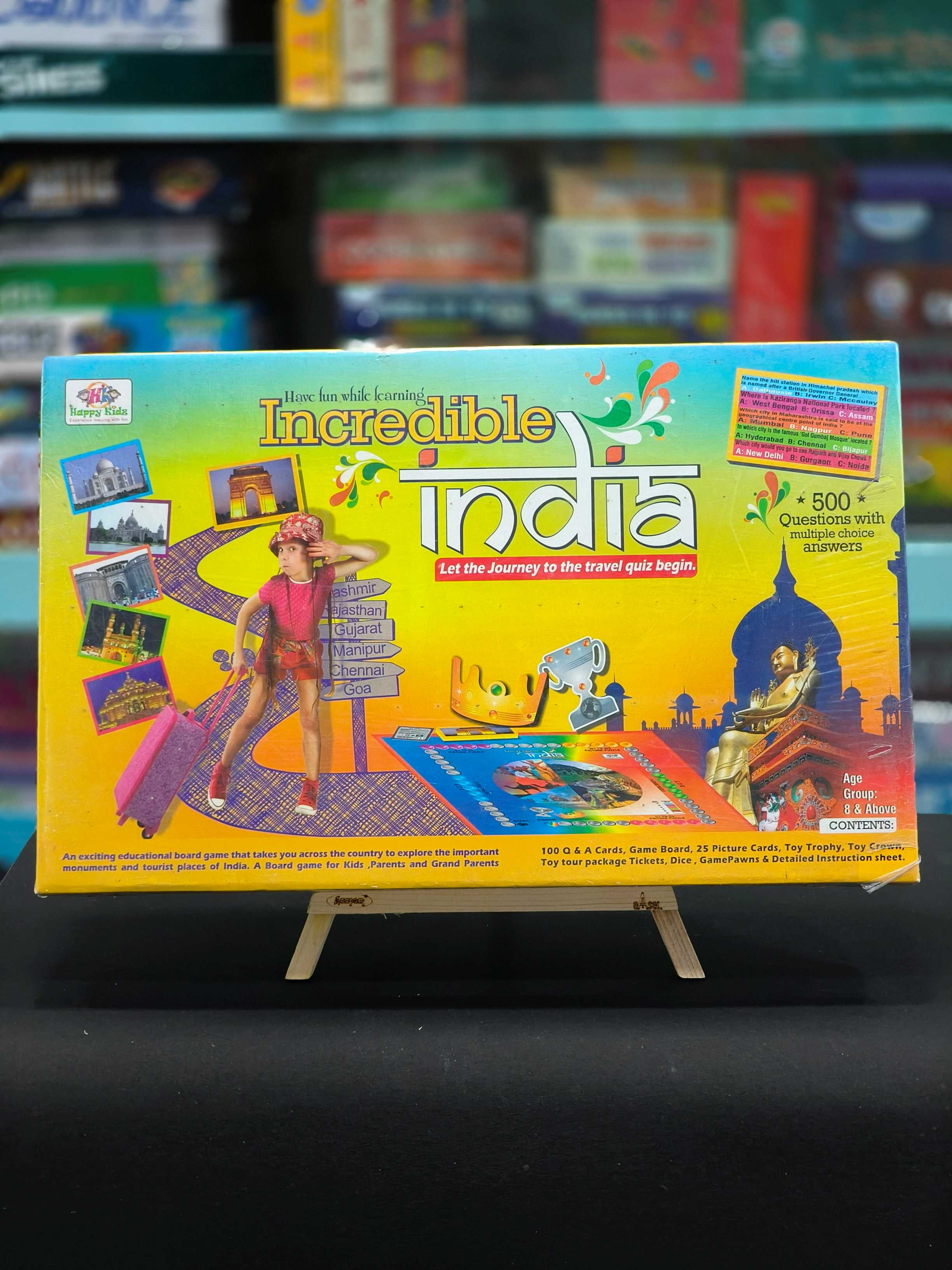 Happy Kidz Educational Board Game Incredible India, For Age 8 & Above - KtoY