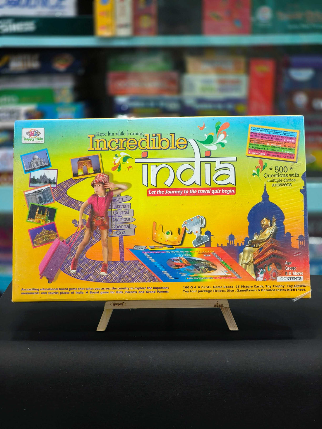 Happy Kidz Educational Board Game Incredible India, For Age 8 & Above - KtoY