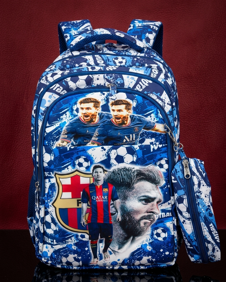 Messi Bagpack for Kids | Daypack Schoolbag Teen Boys School Book Bag Football Lover Messi Fan | 17" Bagpack for Messi Lover