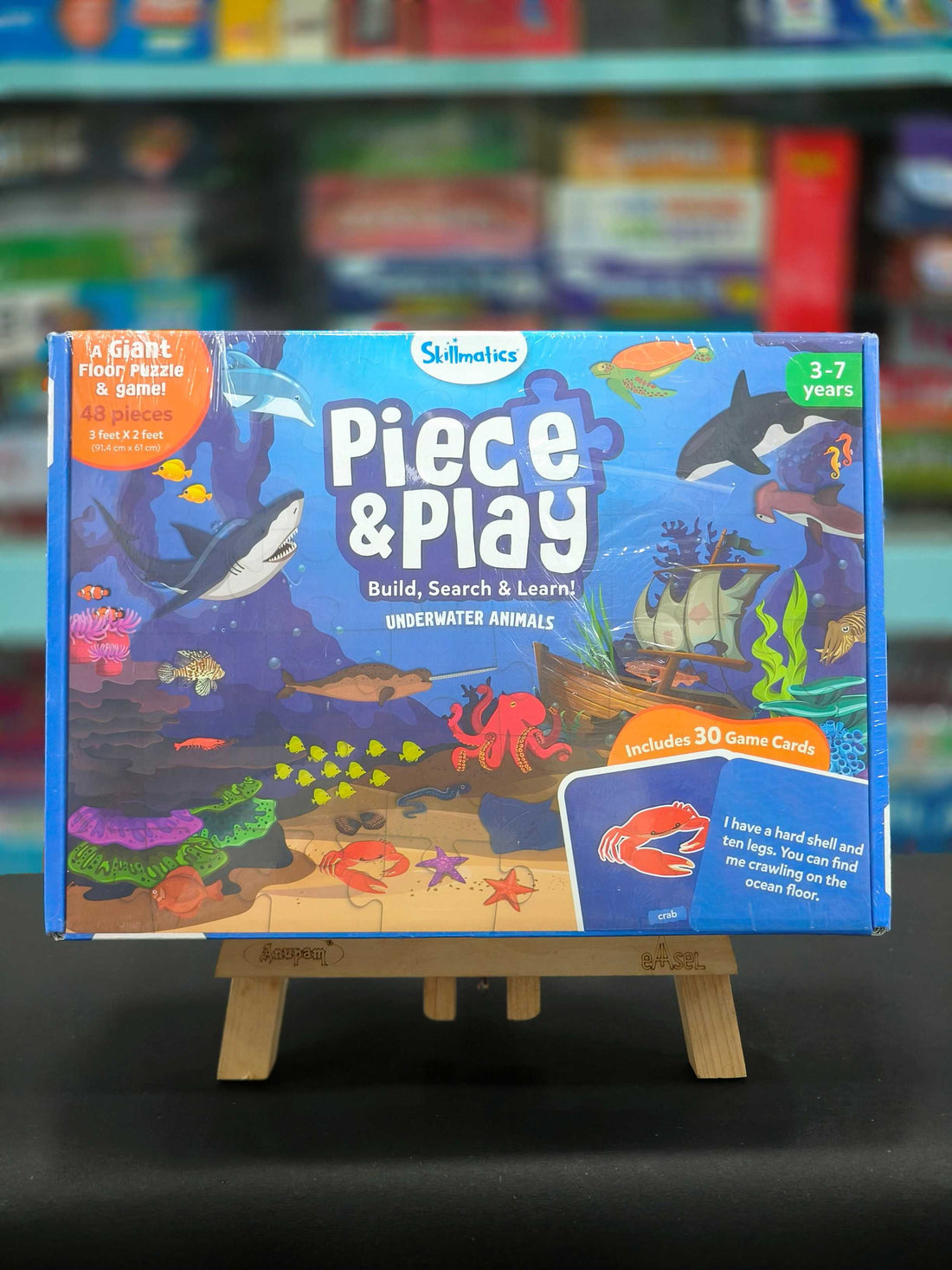 Skillmatics Floor Puzzle & Game - Piece & Play Underwater Animals, Jigsaw & Toddler Puzzles, Educational Toy, Gifts for Boys & Girls Ages 3 to 7 (48 Pieces, 2 x 3 feet) - KtoY