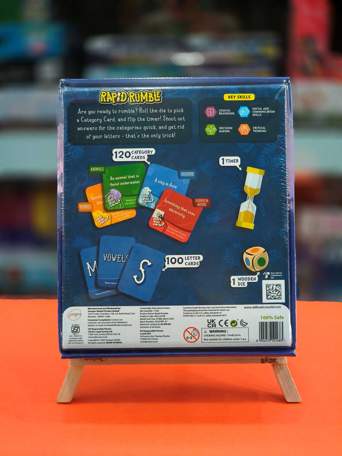 Skillmatics Rapid Rumble | Fast - Paced Board Game for Kids, Teens & Adults | Fun for Family Game Night & Educational Toy | Quick-Thinking Card Game | Gift for Ages 6 & Up - KtoY