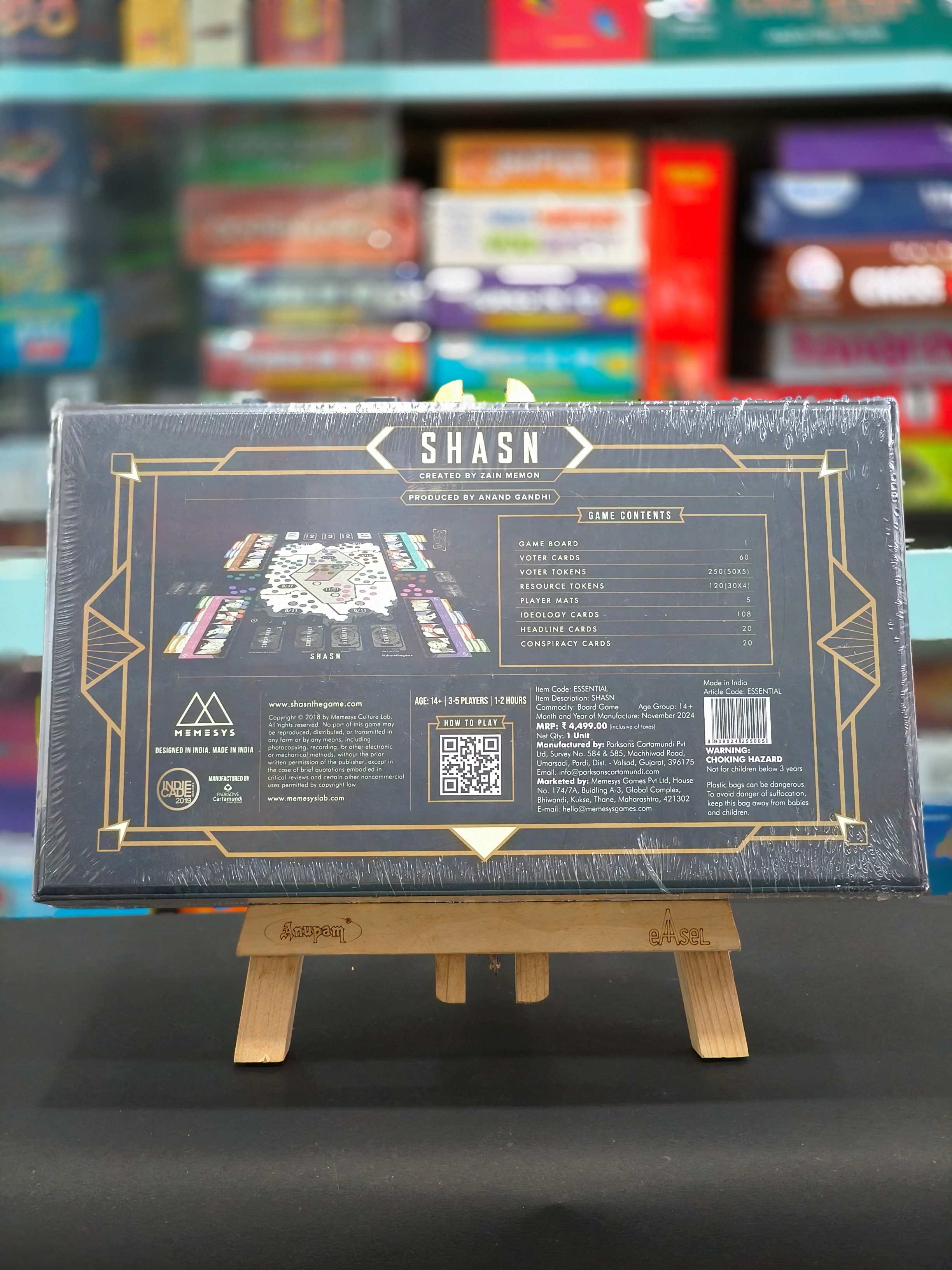 SHASN The Political Strategy Board Game for Adults and Children | 14+ Years | Epic Game of Politics, Ethics and Strategy | 3-5 Players | Multicolor - KtoY