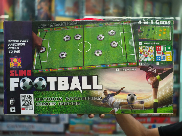 ToysBox - Sling Football 4 in 1 Board Game for Kids | Ludo, Snake and Ladders Game for Kids (Muticolored) | 6+year - KtoY