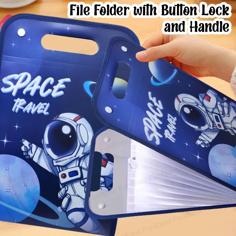 Space Travel Expandable Folders For Documents A4 Size (Pack Of 1) - KtoY