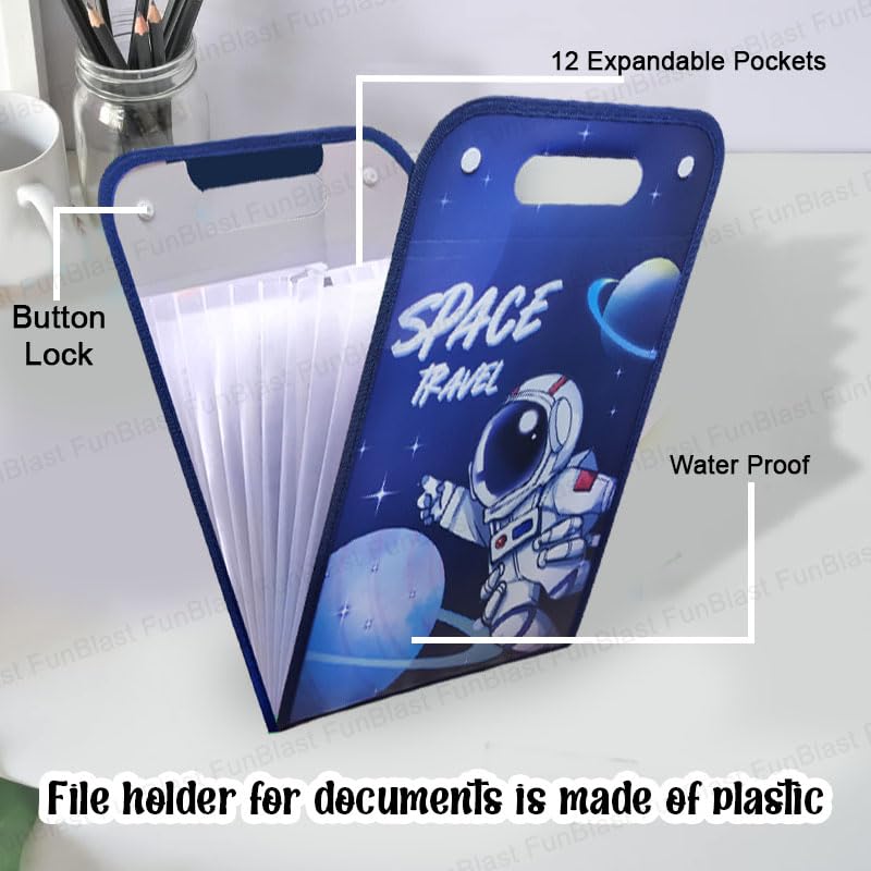 Space Travel Expandable Folders For Documents A4 Size (Pack Of 1) - KtoY