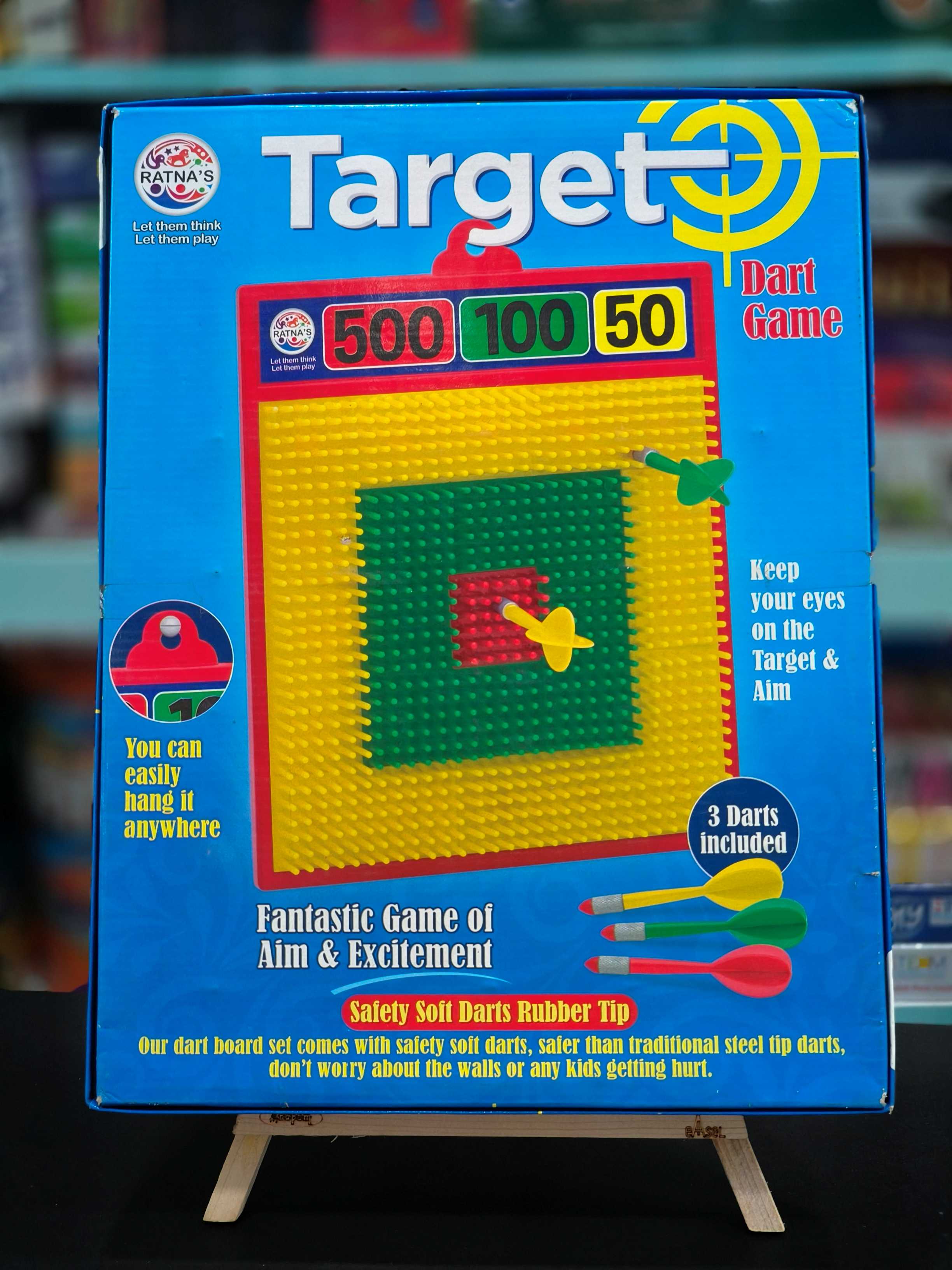 Ratna's Target Dart Game with 3 Safe & Soft Darts Having Rubber Tip for Kids - KtoY