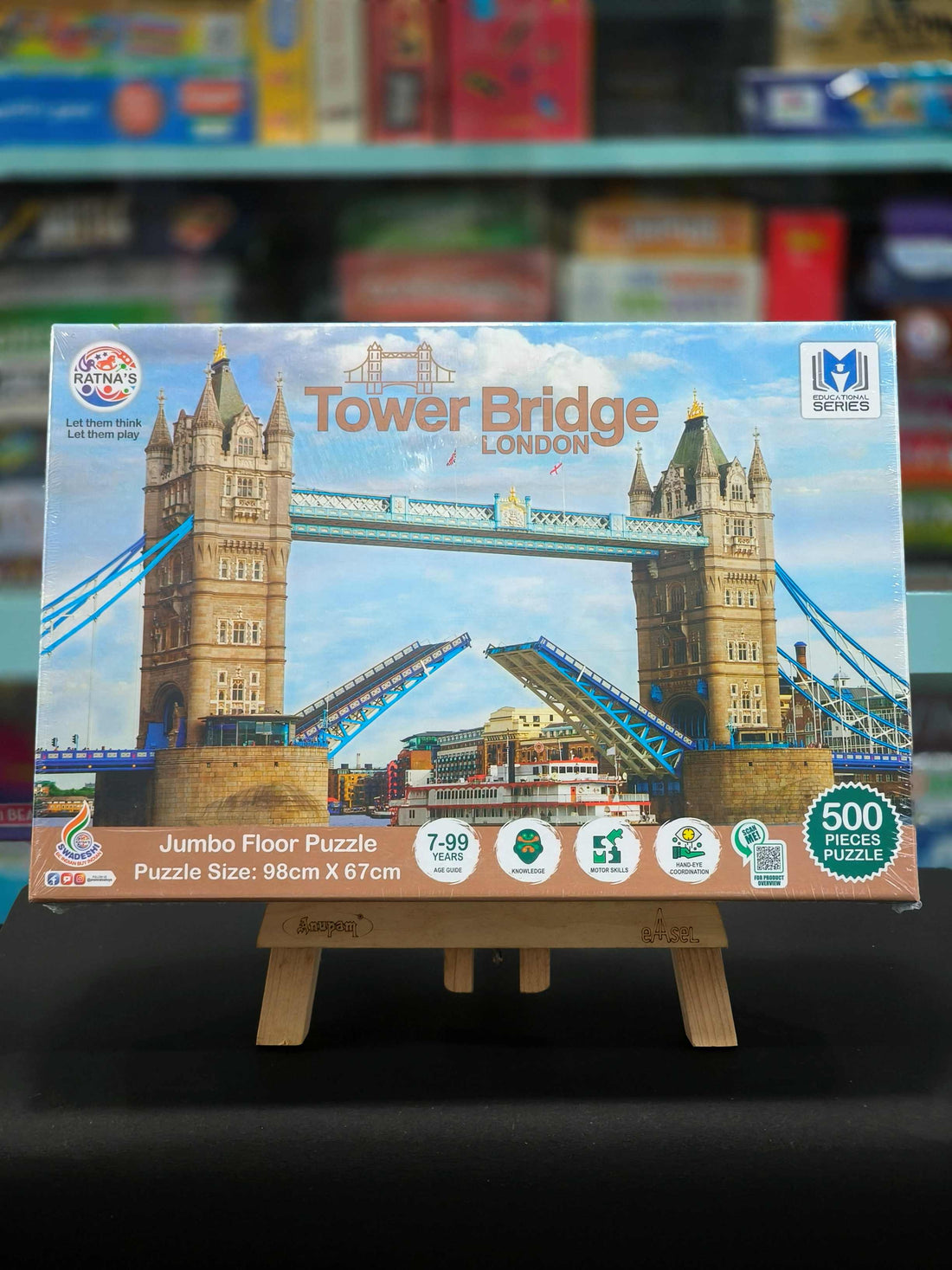Ratna's London Tower Bridge Jumbo Floor Puzzle 500 Pieces, 98 cm X 67 cm, Play and Learn Educational Jigsaw Puzzle for Kids & Adults 7+ Years - KtoY