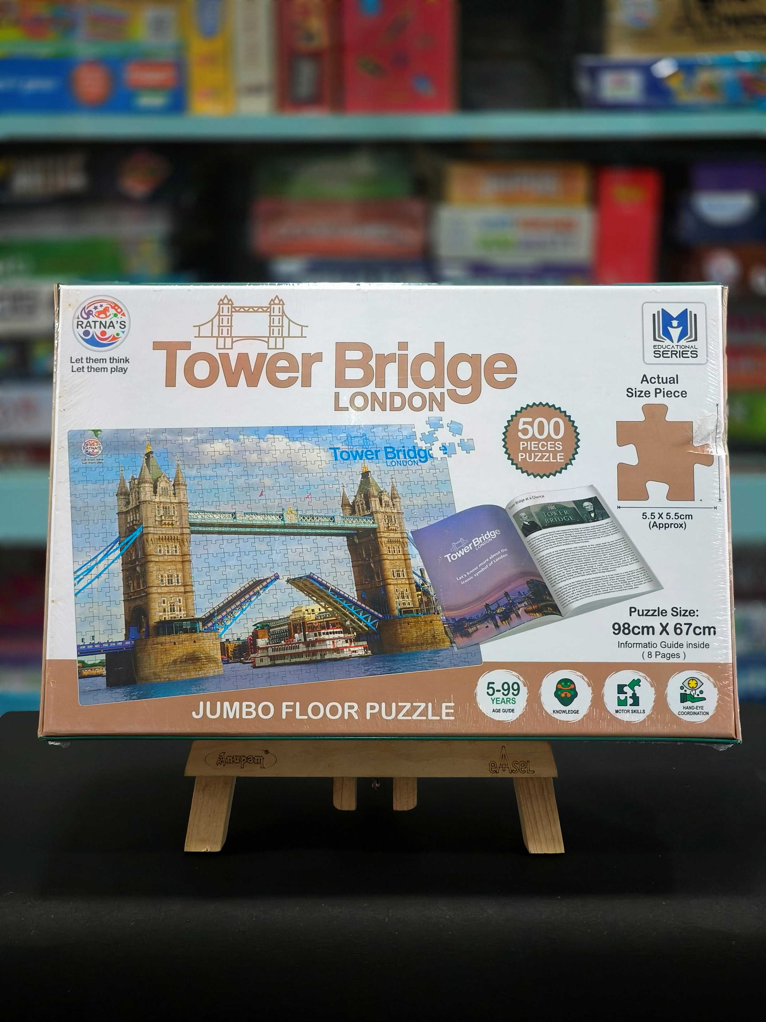 Ratna's London Tower Bridge Jumbo Floor Puzzle 500 Pieces, 98 cm X 67 cm, Play and Learn Educational Jigsaw Puzzle for Kids & Adults 7+ Years - KtoY