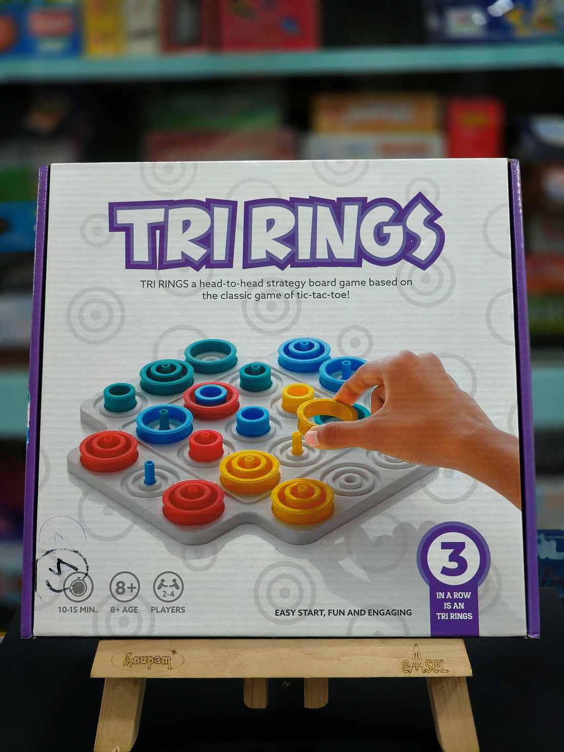 The Tri-Ring Strategy Game | Fun Strategy Board Game for Kids & Adults | Connect 3 in a Row | Fast-Paced, Skill-Based Gameplay | Portable, Easy to Learn Family Game Night Essential | Ages 8 & Above - KtoY