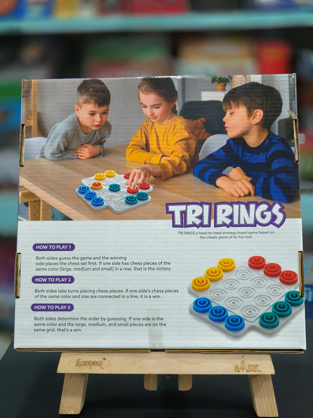 The Tri-Ring Strategy Game | Fun Strategy Board Game for Kids & Adults | Connect 3 in a Row | Fast-Paced, Skill-Based Gameplay | Portable, Easy to Learn Family Game Night Essential | Ages 8 & Above - KtoY
