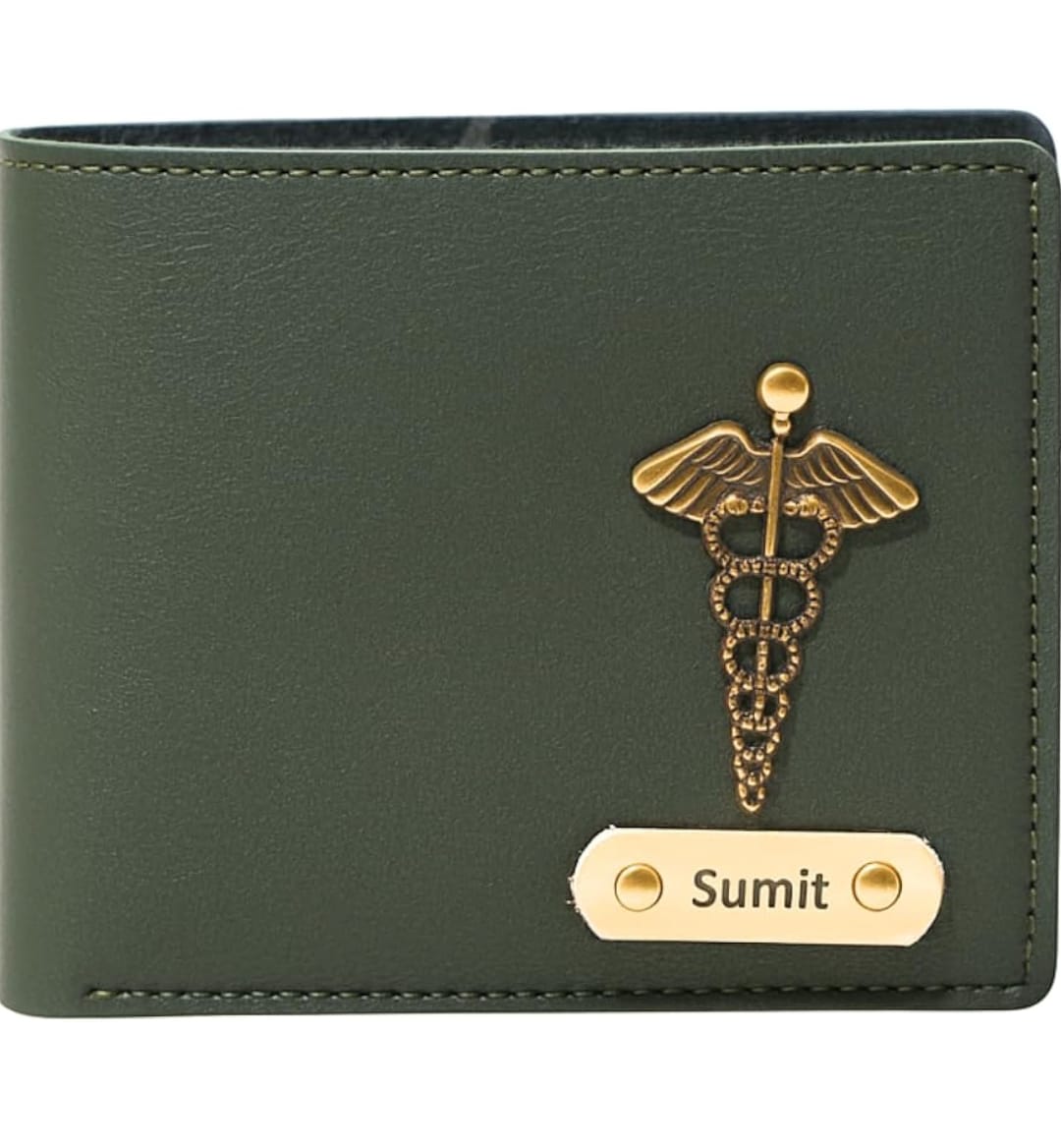 Oliver Green Leather Wallet for Men | 6 Card Slot | Wooden Case | Customise Name Logo Option | Ideal Gifting for Male | Classy and Elegant