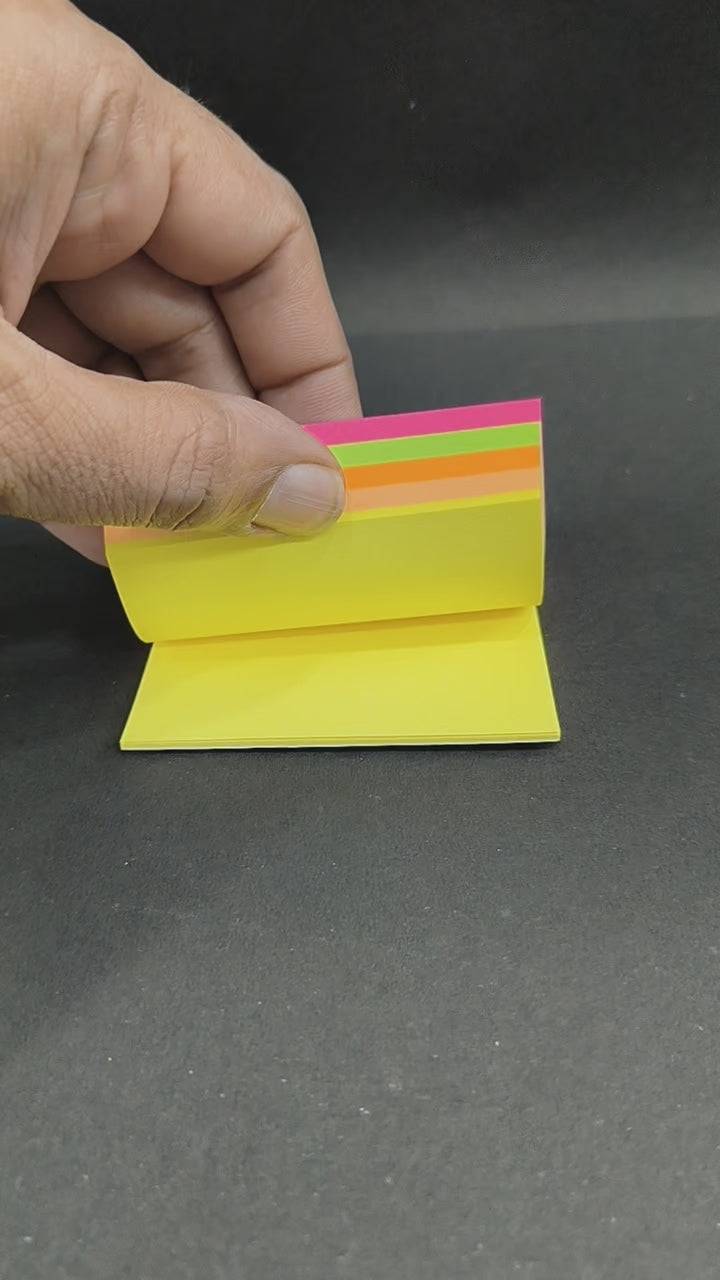 JB9 Sticky Notes | 7.6 x 7.6 cm | 100 Sheets | Neon Multicolour | 3" x 3" | (Pack of 2)