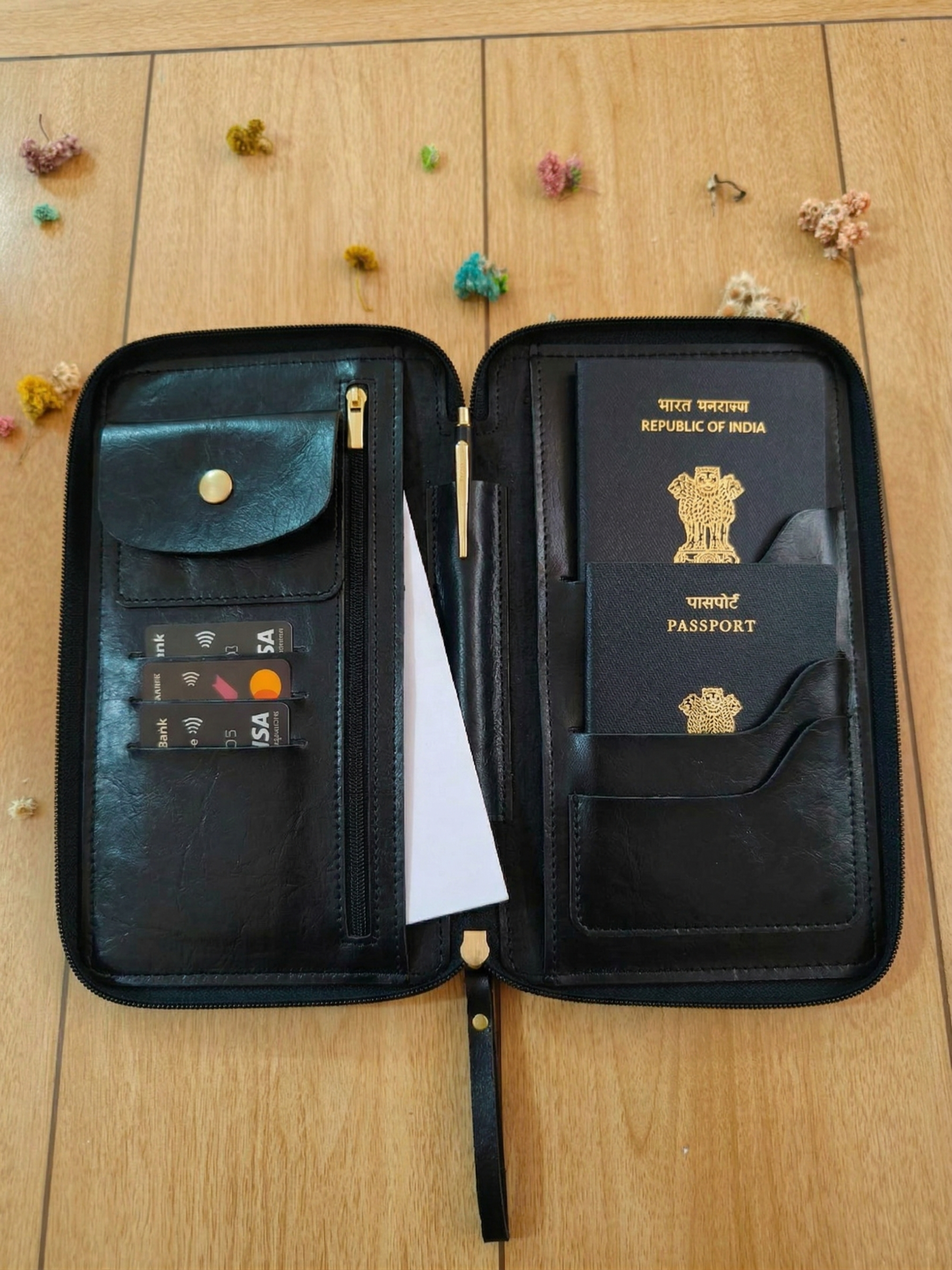 Personalized Travel Wallet | Unisex Personalized Travel Organizer with Custom Image and Name | PU Leather Travel Wallet | Passport Wallet | Passport Cover